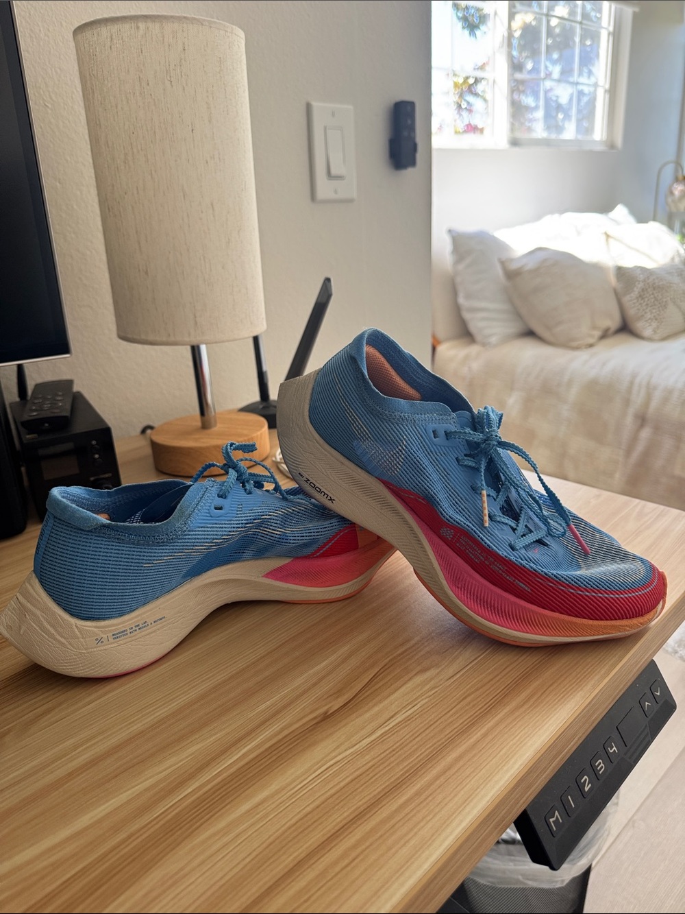 Nike Blue and Pink Women's Athletic Running Shoes